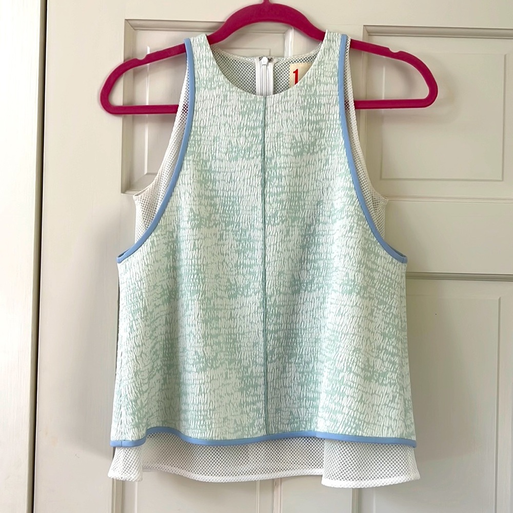Sea foam green with white mesh top